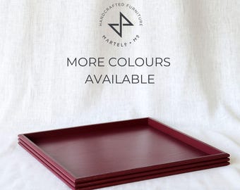 Dark Pink Decorative Wooden Catchall Valet Tray | Handmade Trinket Vanity Tray | Desk Organizer | Luxury Boho Home Decor | New Home Gift