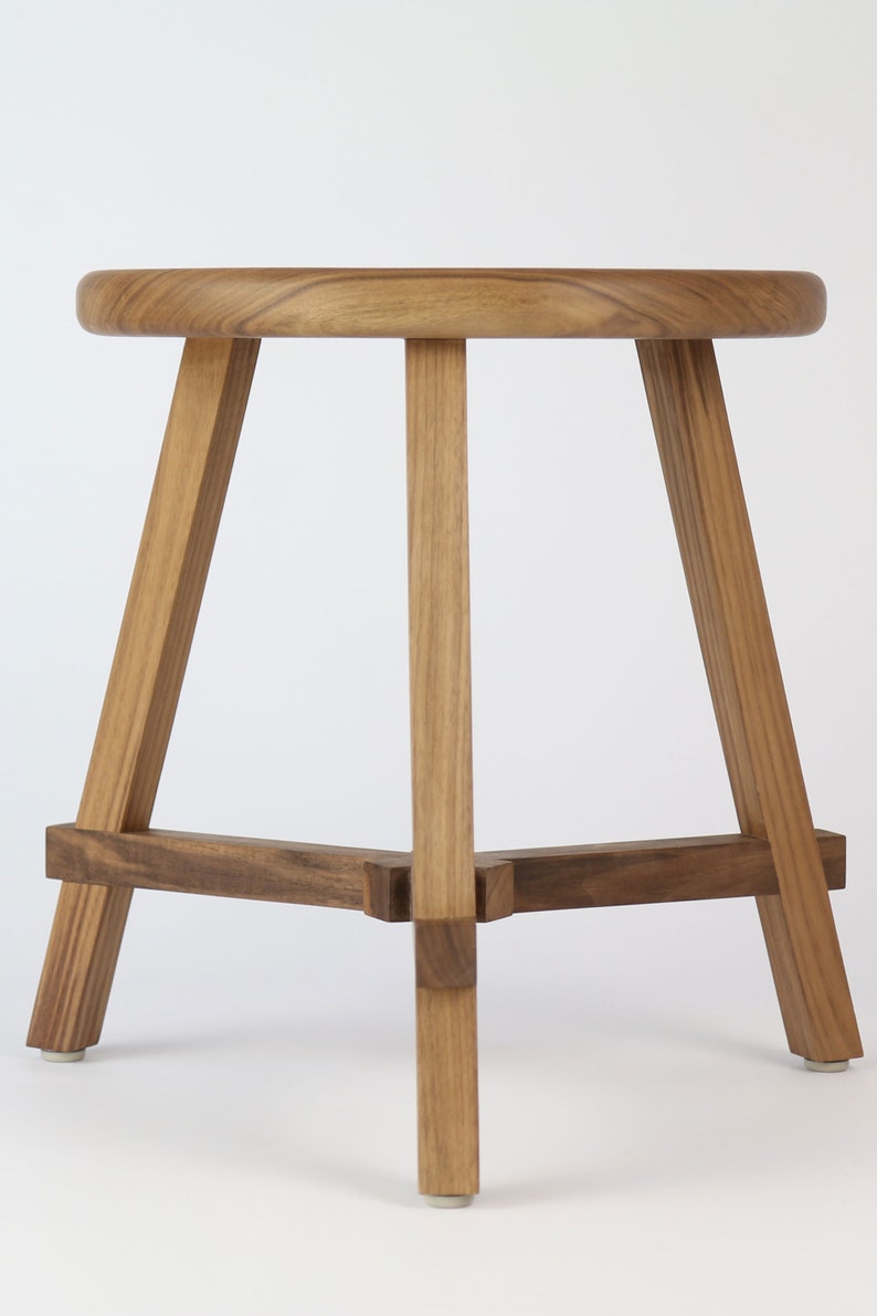 Small Wooden Vanity Stool in Walnut Carved Dressing Table Etsy