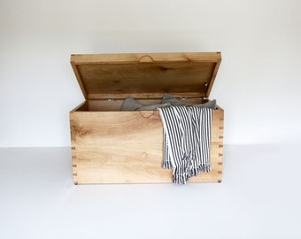 Blanket Box, Shoe Storage, Trunk Coffee Table { Shown in Walnut and Oak }