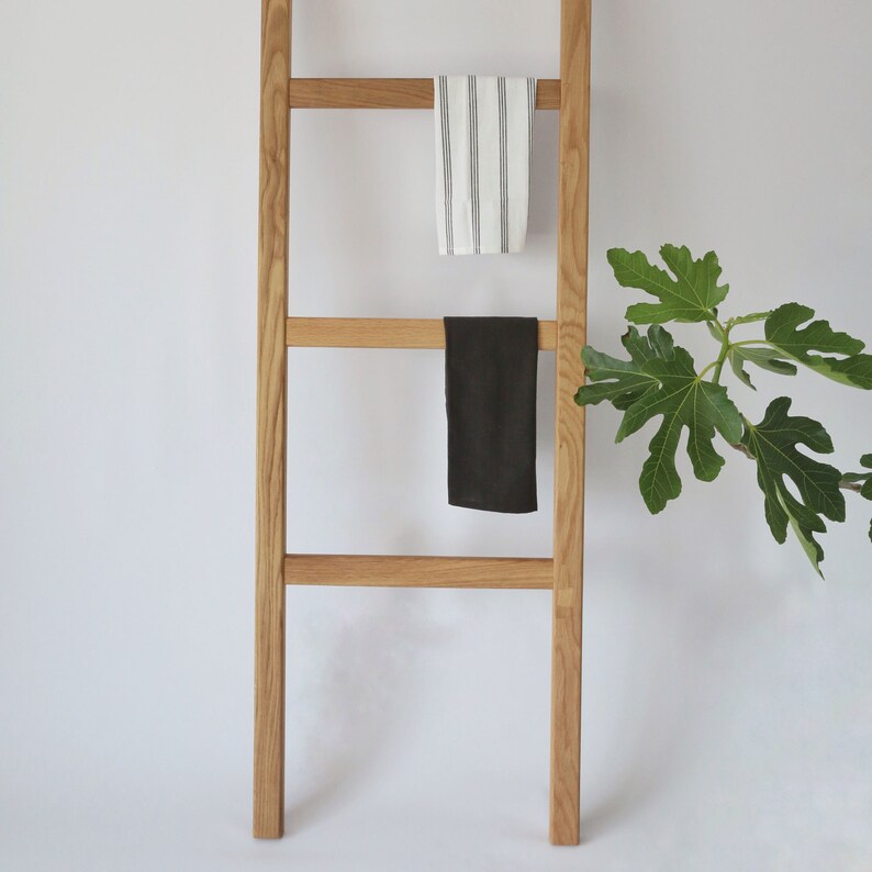 Inspirierend Handtuchhalter Leiter Eiche Wand Dekor Decke Leiter Handtuchhalter in Eiche