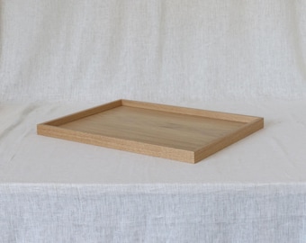 Large Wooden Ottoman Tray, Coffee Table Tray, Footstool Serving Tray, Handmade Minimalist Home Decor, Housewarming Gift