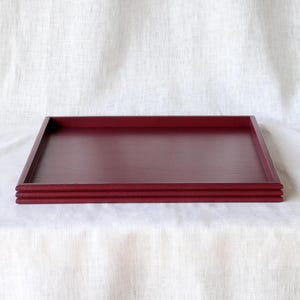 Dark Pink Decorative Wooden Catchall Valet Tray | Handmade Trinket Vanity Tray | Desk Organizer | Luxury Boho Home Decor | New Home Gift