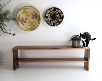 Wooden Bench with Shelf 150cm (~ 59 inches)