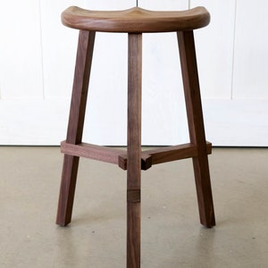 Wooden Kitchen Island Bar Stools, Counter Height Walnut Stool 68cm (26.7inches) Tall