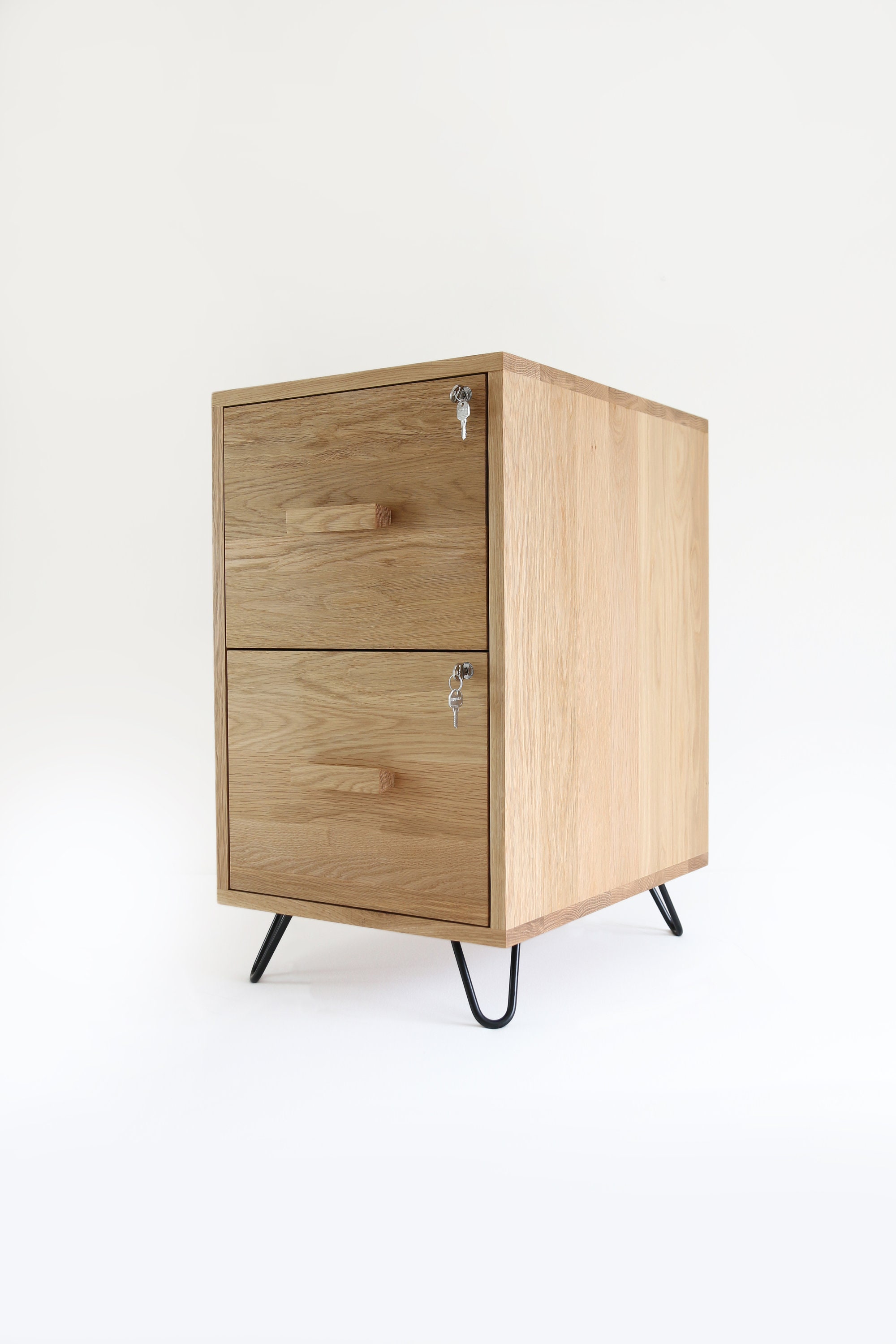 2-Drawer Narrow File Cabinet with Seat