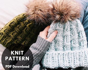 Bamboo Beanie pattern/knit pattern/winter hat/knit beanie