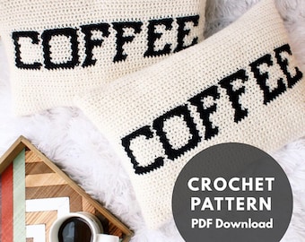 Coffee Pillow Crochet Pattern/Crochet Pillow/Fair Isle Pillow Pattern