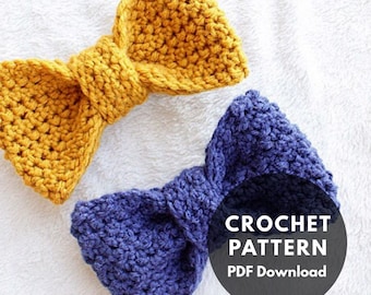 Bow Tie Pattern/Double Pattern/Hair Ties/Crochet Pattern/Crochet Hair clip/Hair Accessory