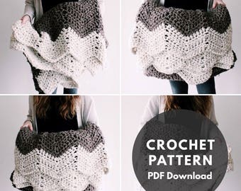 Mountain Top Throw Pattern/blanket/throw/crochet pattern