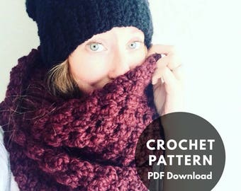 The Belmont Infinity Scarf Pattern/Crochet Pattern/Scarf/chunky scarf/winter scarf/cozy season/wool scarf