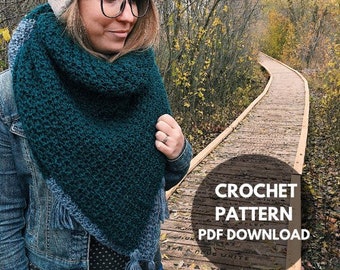 Acadia Blanket Scarf//crochet pattern/blanket scarf pattern/