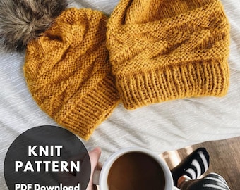 Flora Beanie knit pattern/knit pattern/beanie pattern/knit hat pattern/winter hat/cozy hat pattern/handmade hat/fall hat/beanie