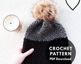 The Gore Beanie/Crochet Pattern/Hat/Winter Hat