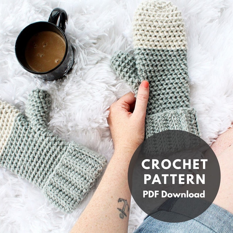 Vanilla Dip Mitten Pattern/crochet pattern/mitten pattern/winter mittens/handmade mittens image 1