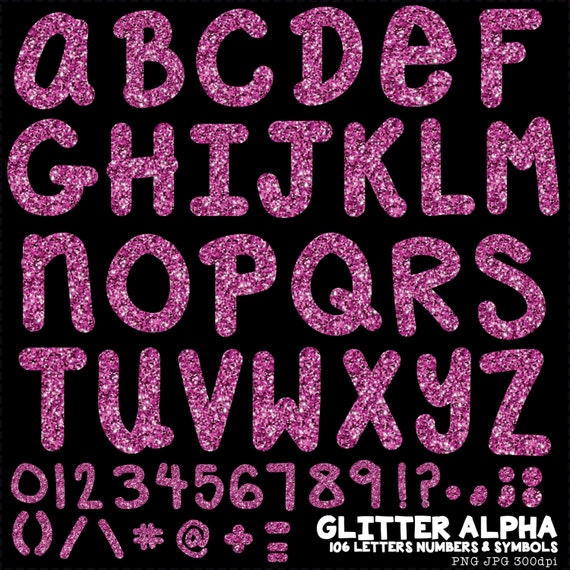 glitter alpha pink glitter alphabet scrapbooking alpha etsy