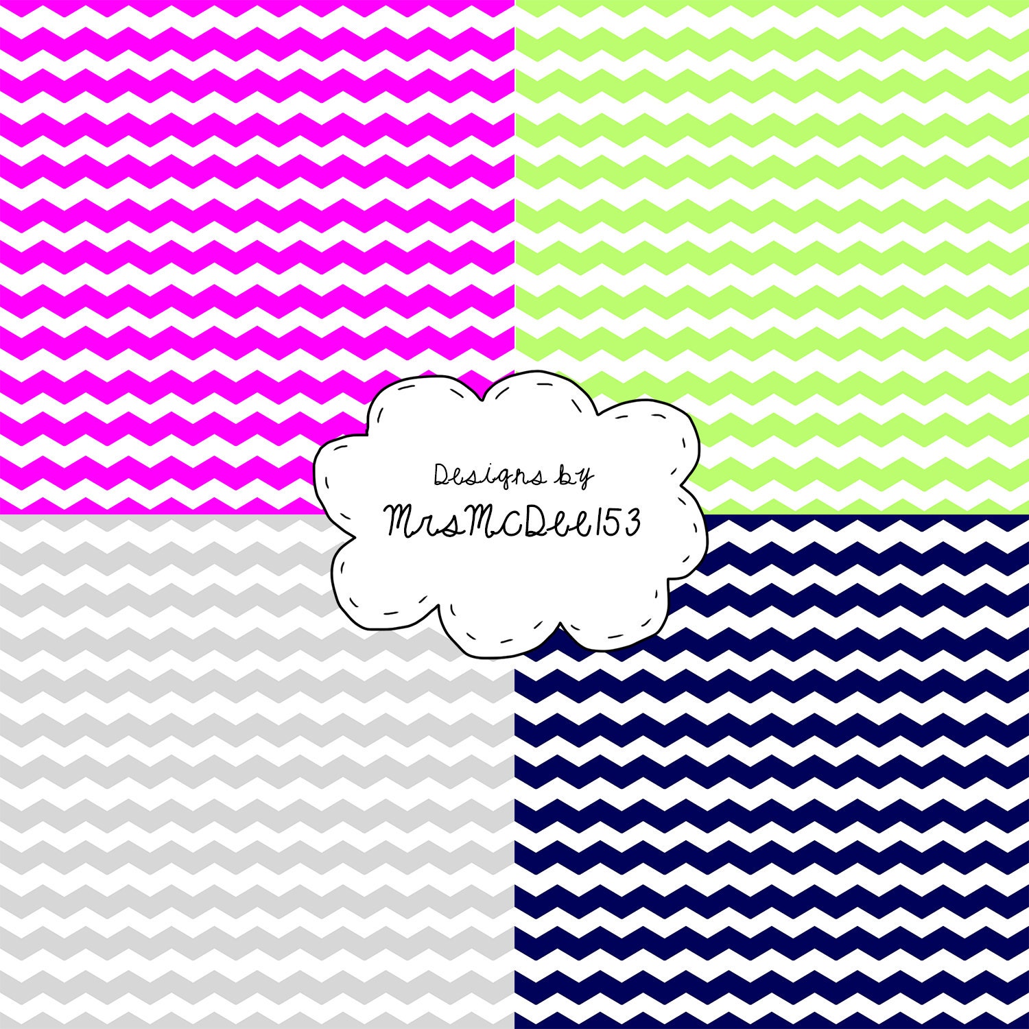 Chevron Digital Scrapbook Paper RAINBOW BRIGHTS 28 - Etsy