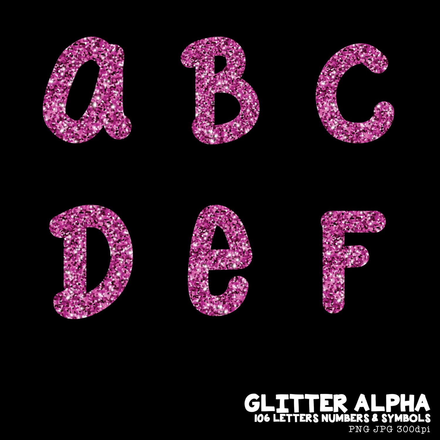 Glitter Alpha Pink Glitter Alphabet Scrapbooking Alpha | Etsy