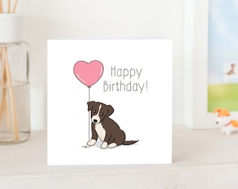 Handmade Border Collie Birthday Card: Dog Lover Gift