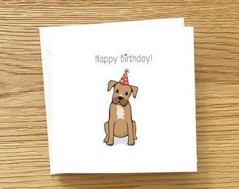 Dog Greeting Card - Boxer Birthday Card, Brindle boxer Birthday Card, Cute Boxer Birthday Card, Fawn Boxer Birthday card