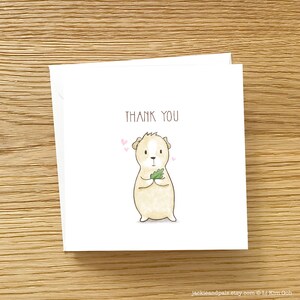 Thank You Card Cute Guinea Pig Thank You Card, Lettuce be friends, Guinea Pig Card, Thank you card card, Guinea Pig Lettuce be Friends Thank you
