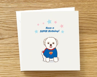 Dog Birthday Card - Shih Tzu Superdog Birthday Card, Shih Tzu Birthday Card, Super Birthday Card, Have a Super birthday , Cute Birthday Card