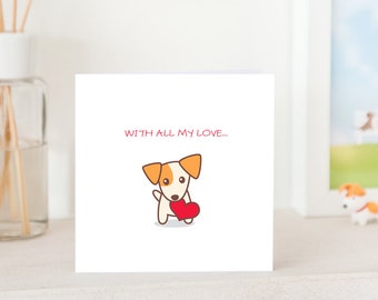 Handmade Jack Russell Puppy Greeting Card: Dog Lover Gift