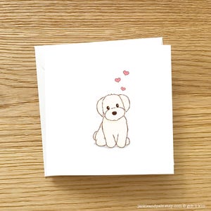 Hund-Gruß-Karte - weiße Havaneser mit Liebe, Havaneser Karte, süße Karte für Havaneser Liebhaber, Hund Karte, Havaneser Liebe Sie Karte
