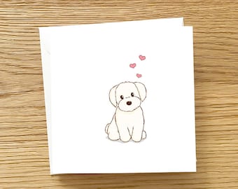Dog Greeting Card - White Havanese with Love, Havanese card, Cute Card for Havanese lover, Dog card, Havanese Love You Card
