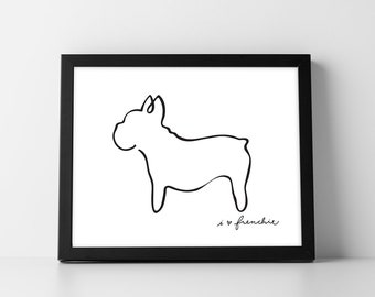 Abstract French Bulldog Line Art Print: Picasso Frenchie Inspired
