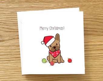 Dog Christmas Card  - Frenchie Christmas Card, French Bulldog Christmas card,  Cute Frenchie Card