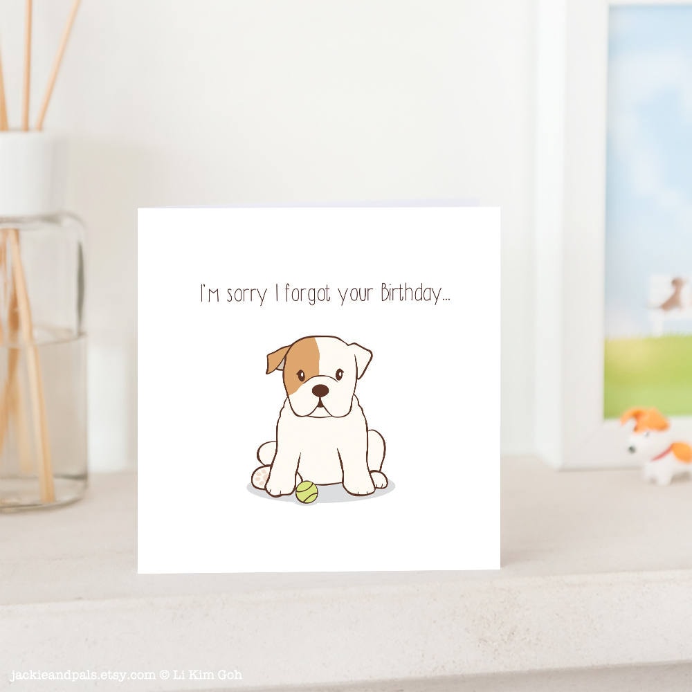 Old English Co. Hund Geburtstagskarte 'Sorry My Fur Is On Everything' – Blanko Innen, 15x15 Cm