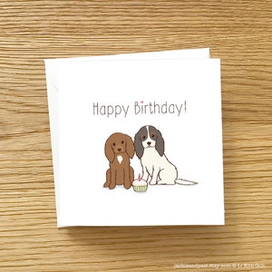 Carte de voeux chien - carte d'anniversaire Cavalier King Charles Spaniel, carte d'anniversaire chien, carte d'anniversaire cavalier, carte d'anniversaire chien épagneul