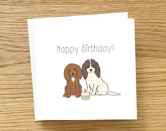 Dog Greeting Card - Cavalier King Charles Spaniel Birthday Card, Dog Birthday Card, Cavalier Birthday Card, Spaniel dog Birthday Card