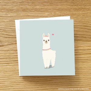 Carte de voeux lama - Carte d’alpaga mignon, carte d’amour d’Alpaca, carte de lama, carte pour les amoureux de Lama, carte d’amour de Lama, carte d’alpaga