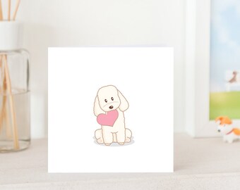 Dog Greeting Card - Cute Toy Poodle with Love, Toy Poodle Card, Toy Poodle Love Card, Cute card for Toy Poodle Lover