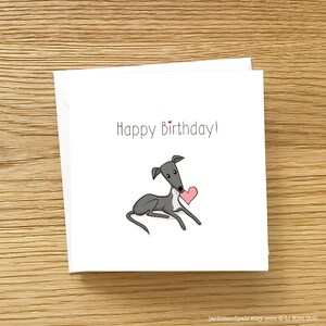 Grußkarte Hund - Greyhound Geburtstagskarte, Greyhound Karte, Geburtstagskarte Hund, Greyhound Happy Birthday, Blaues Windspiel