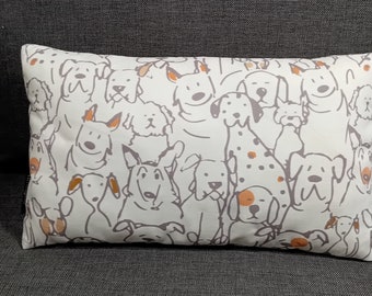 Lavender scented small pillow &#39;I love Dogs&#39; print