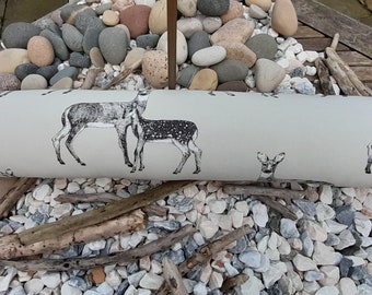 Deer Print Draught Excluder: Striped Soft Furnishing Fabric