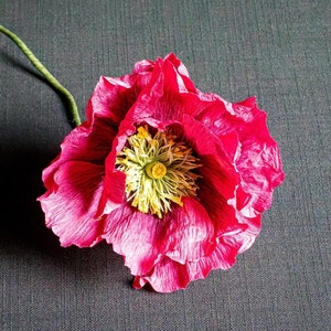 Papaveri di carta islandesi, papavero di carta "rosa corallo", papavero lilla / bouquet da sposa, bouquet di fiori di carta, fiori di carta da matrimonio, papavero di carta