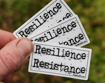 Resilience Resistance Weatherproof Sticker | Pride Art Enby Goblincore Trans LGBT punk revolution