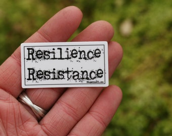 Resilience Resistance Weatherproof Sticker | Pride Art Enby Goblincore Trans LGBT punk revolution