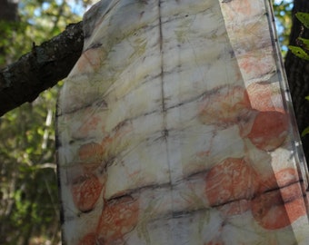 Silk Scarves Eco-Printed | Cottagecore Dirtcore Forest Fall Sustainable Fashion