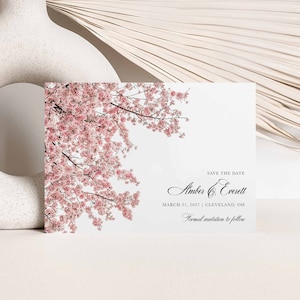 Cherry Blossom Save the Date | Floral Save the Date | Blush | Elegant Save the Dates | Wedding Announcement | Save Our Date