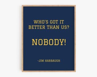 Jim Harbaugh Quote Art Print | Navy & Maize Michigan Wall Decor