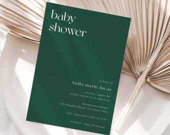 Baby Shower Invitations | Modern Shower Invite | Semi-Custom | Boho Birthday Invite | Birthday Brunch Invitations | Bridal Shower | Bella