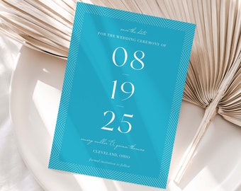 Personalized Save the Dates | Semi-Custom | Elegant | Minimalist Save the Date | Simple Save the Date Cards | Modern Line Border