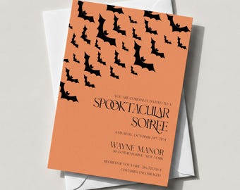 Bats Halloween Party Invitation | Spooky Soiree (Printable or Printed)