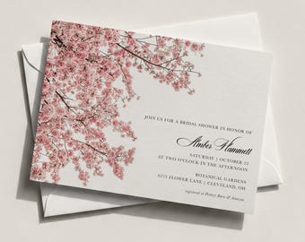 Cherry Blossom Invitation | Bridal Shower, Baby Shower, Birthday