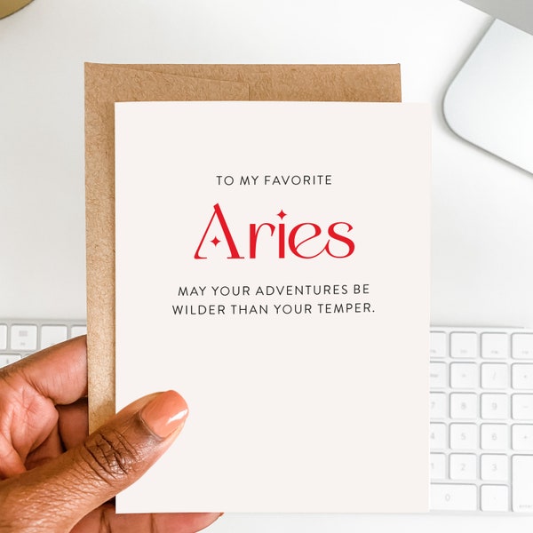 Aries Zodiac Birthday Card | Funny Birthday Card | Astrology Birthday Card | Birthday Card for BFF | Birthday Card for Her | Birthday Gift