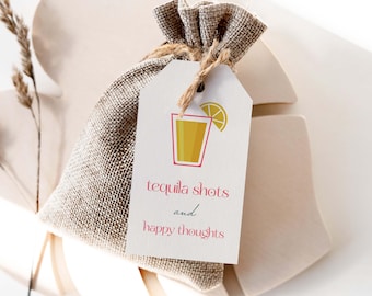 Tequila Shots Birthday Gift Tags | Set of 8